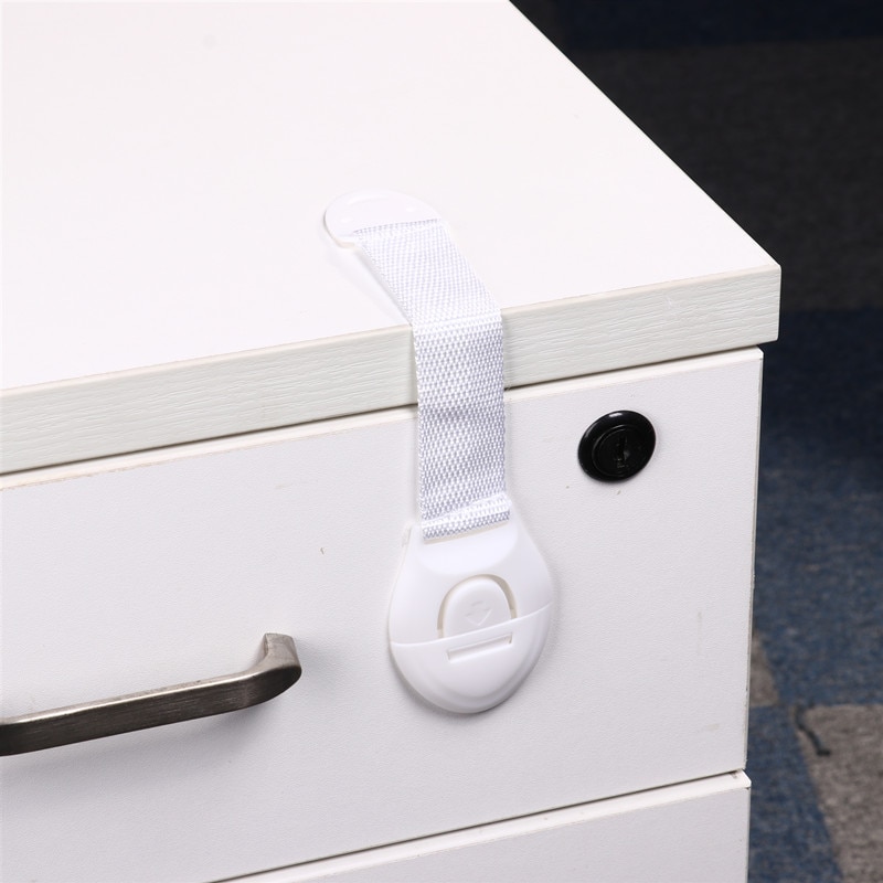 8Pcs/lot Baby Safety Protector Child Cabinet locking Plastic Lock Protection of Children Locking From Doors Drawers